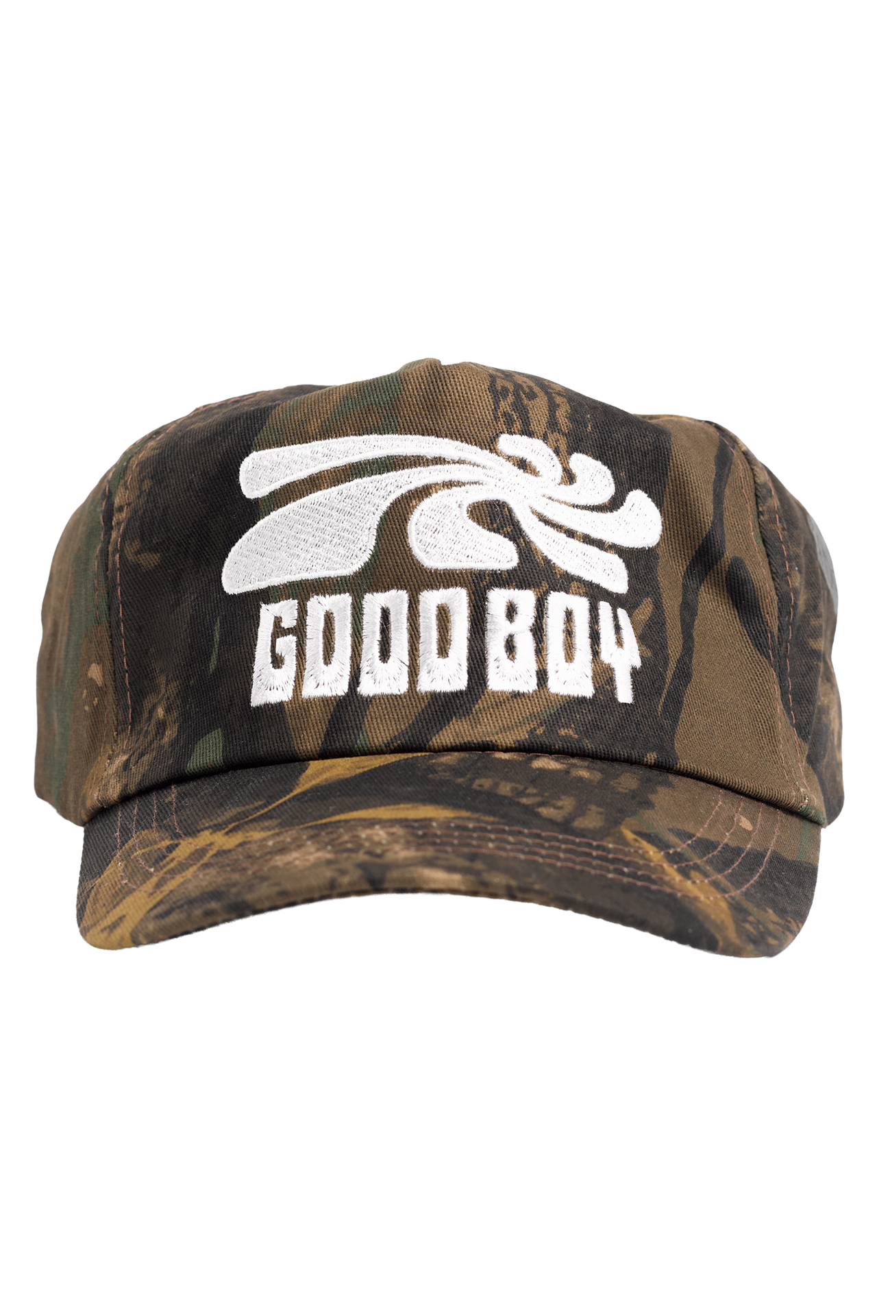 Good Boy 5-Panel Swirl Hat in Camo 🌳